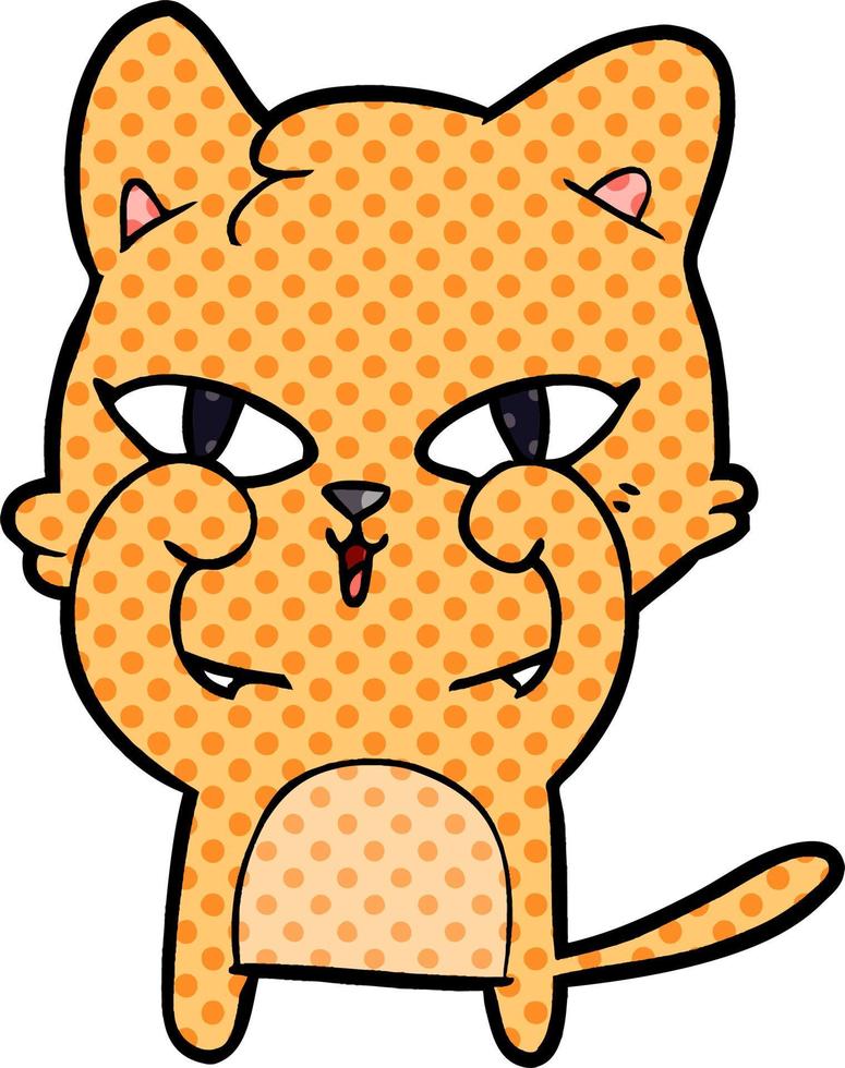 cartoon cat rubbing eyes vector