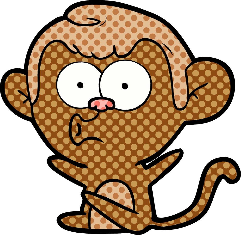 cartoon hooting monkey vector