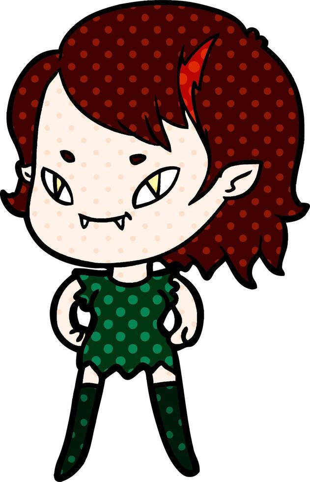 chica vampiro amigable de dibujos animados vector