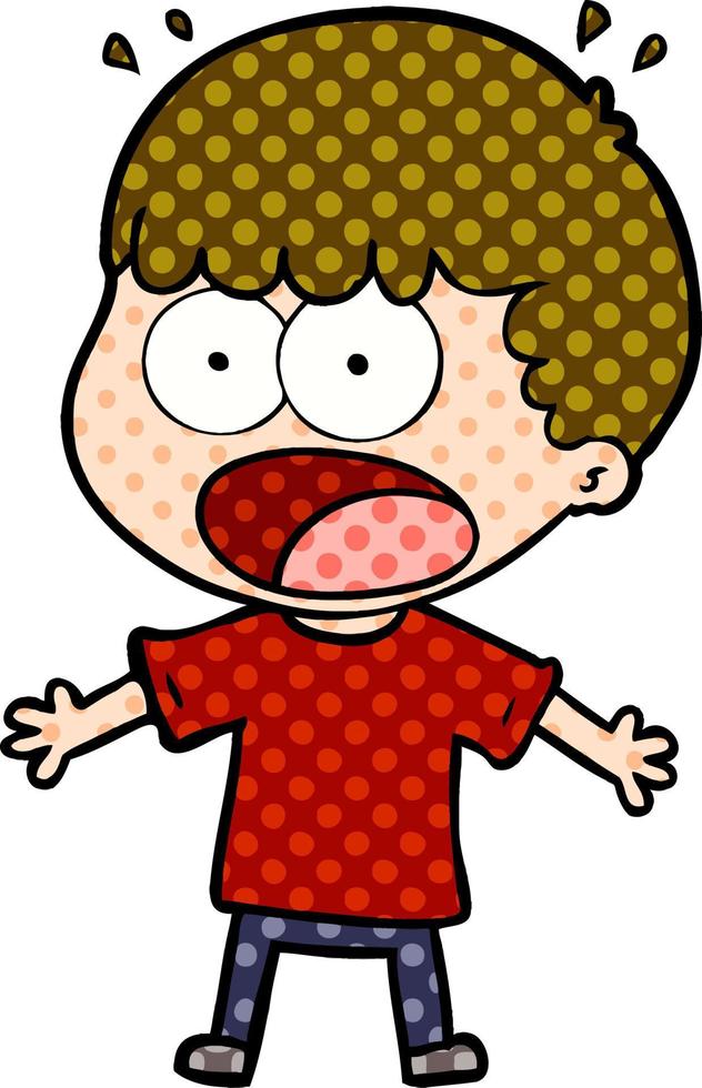 cartoon shocked man vector