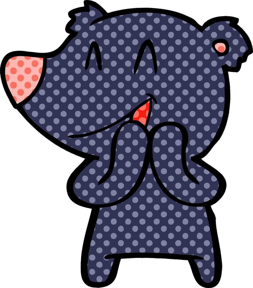 laughing bear cartoon vector