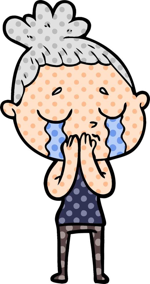 cartoon crying woman vector