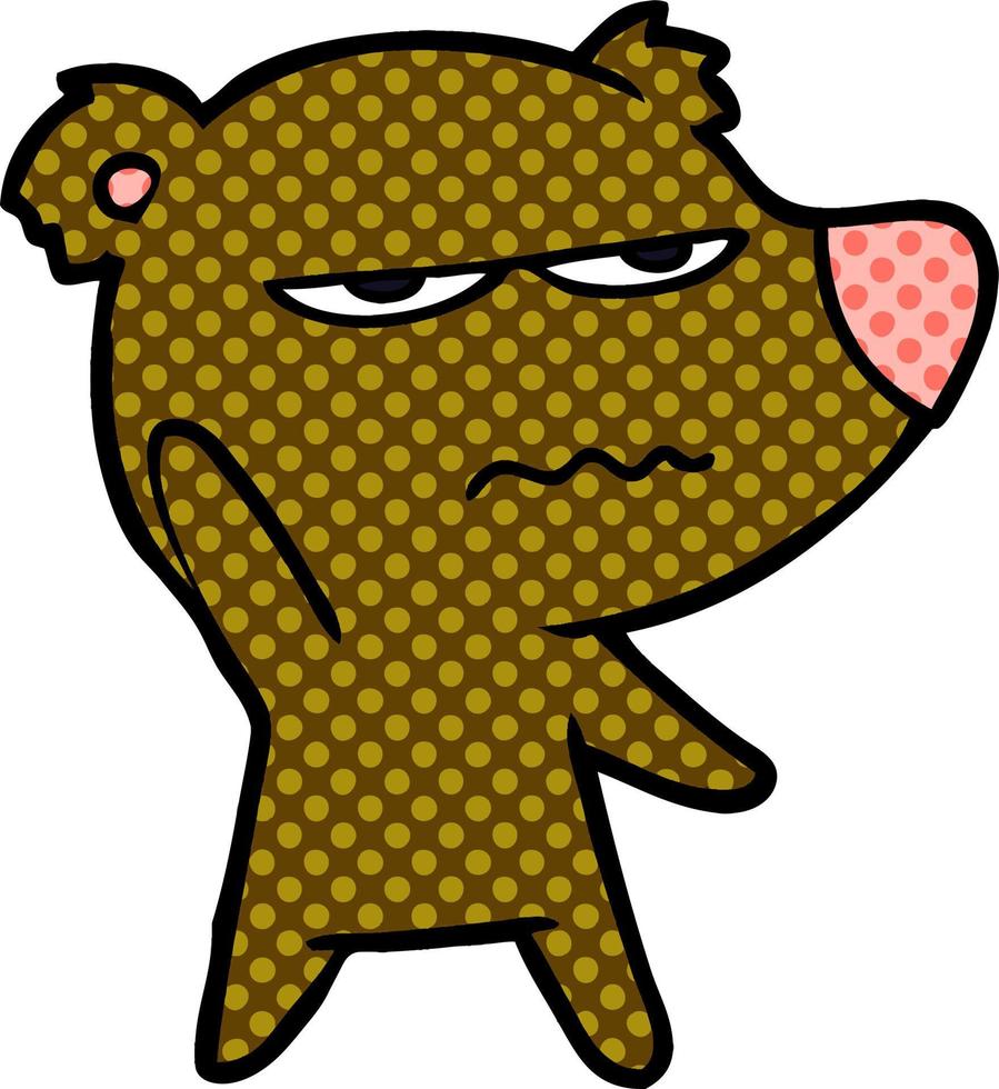 annoyed bear cartoon vector