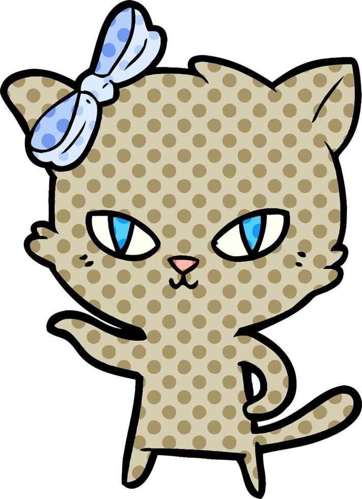 lindo gato de dibujos animados vector