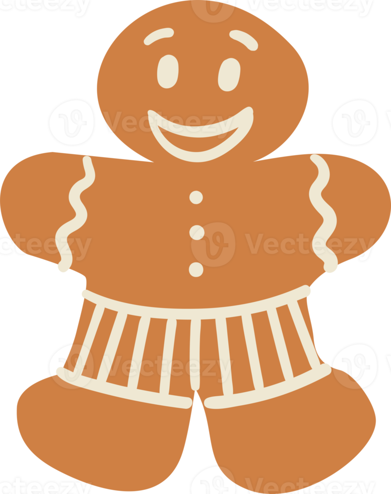 pan de jengibre de navidad. ilustración aislada. png