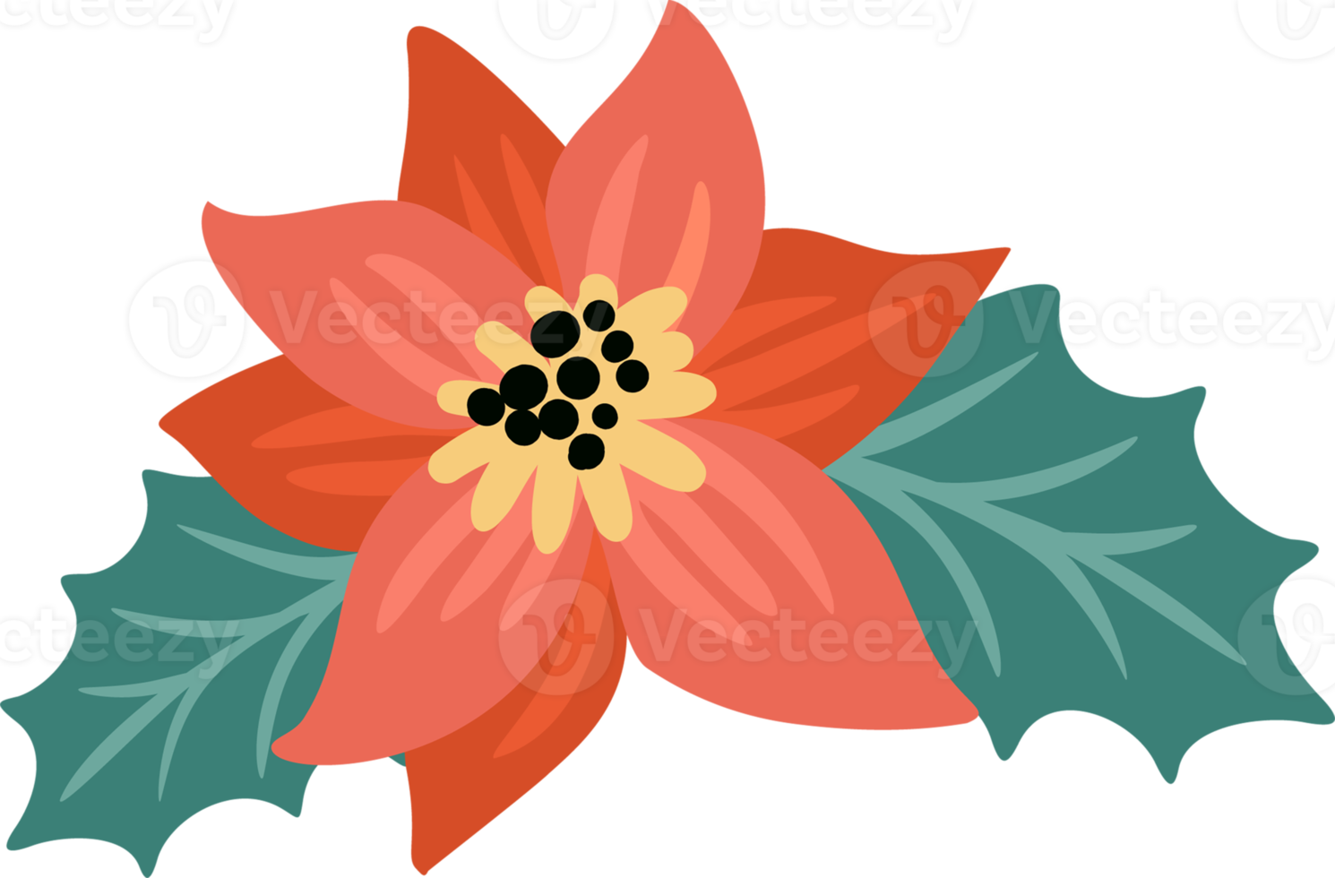 bloemen element. bloem kerstster png