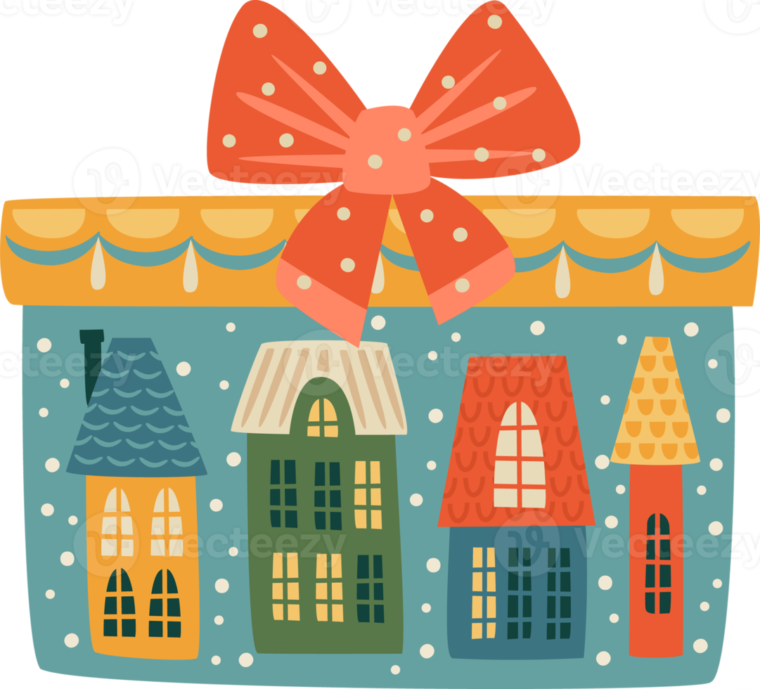 Christmas and Happy New Year illustration gift box png