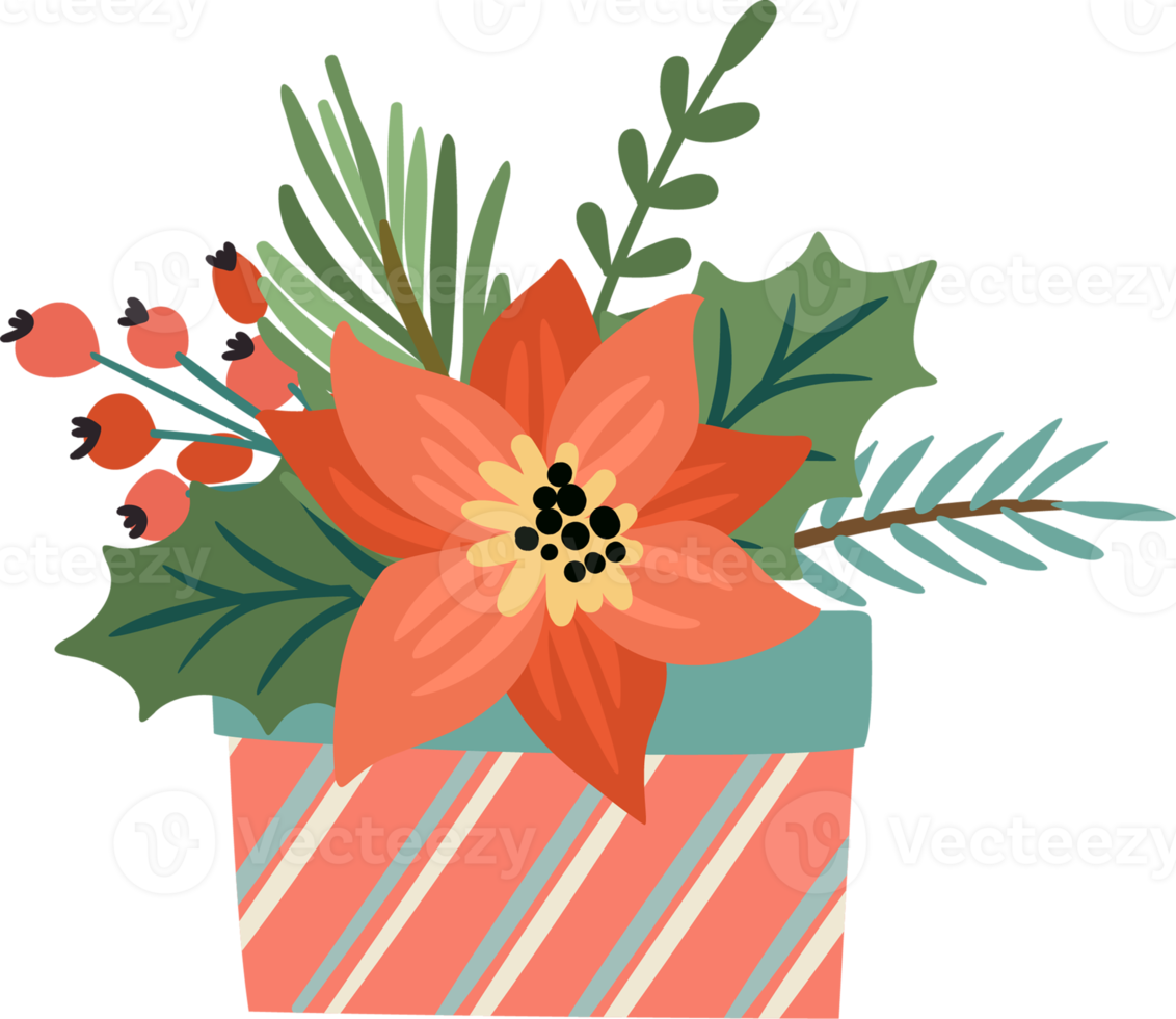 Christmas and Happy New Year illustration gift box png