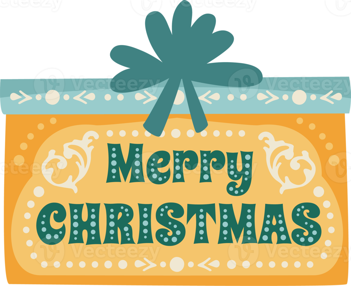 Christmas and Happy New Year illustration gift box png