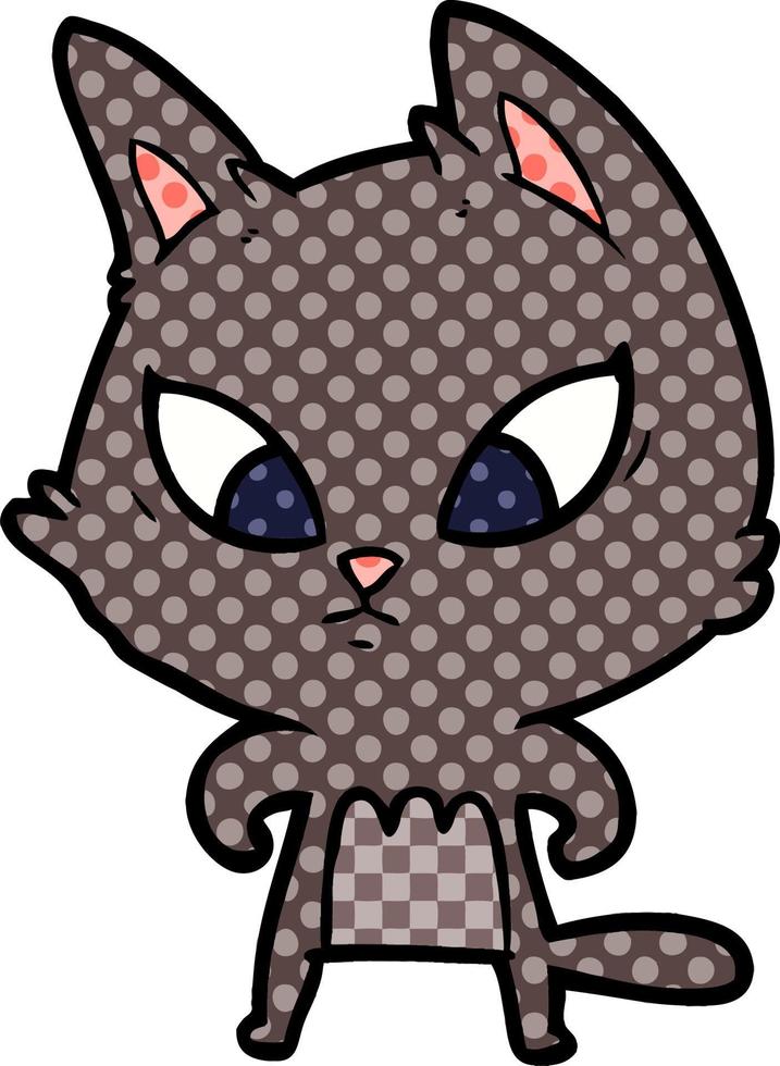 confused cartoon cat vector