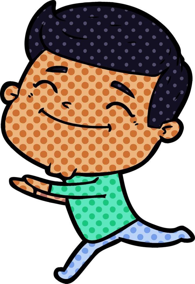 hombre feliz de dibujos animados vector