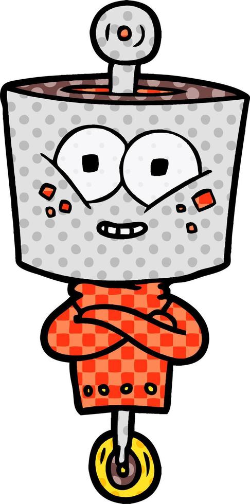 happy cartoon robot vector