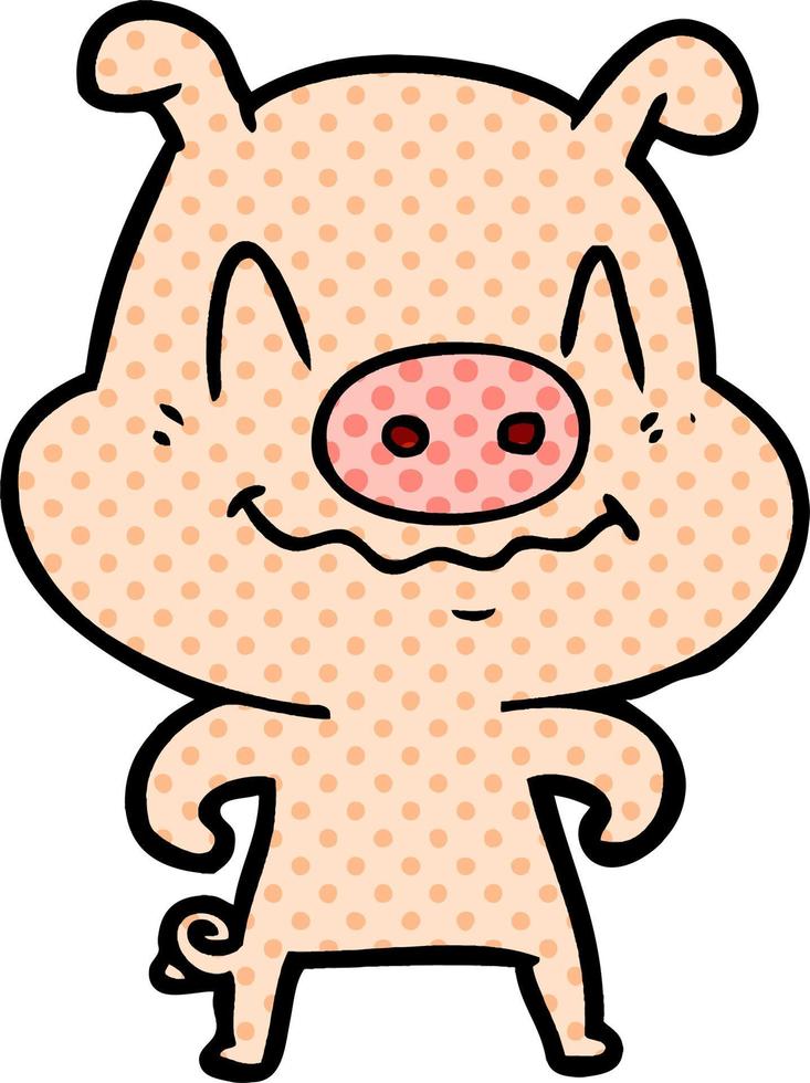 nervous cartoon pig vector