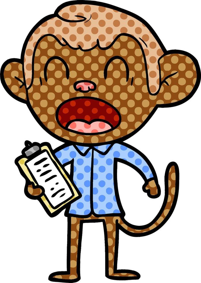 shouting cartoon monkey vector