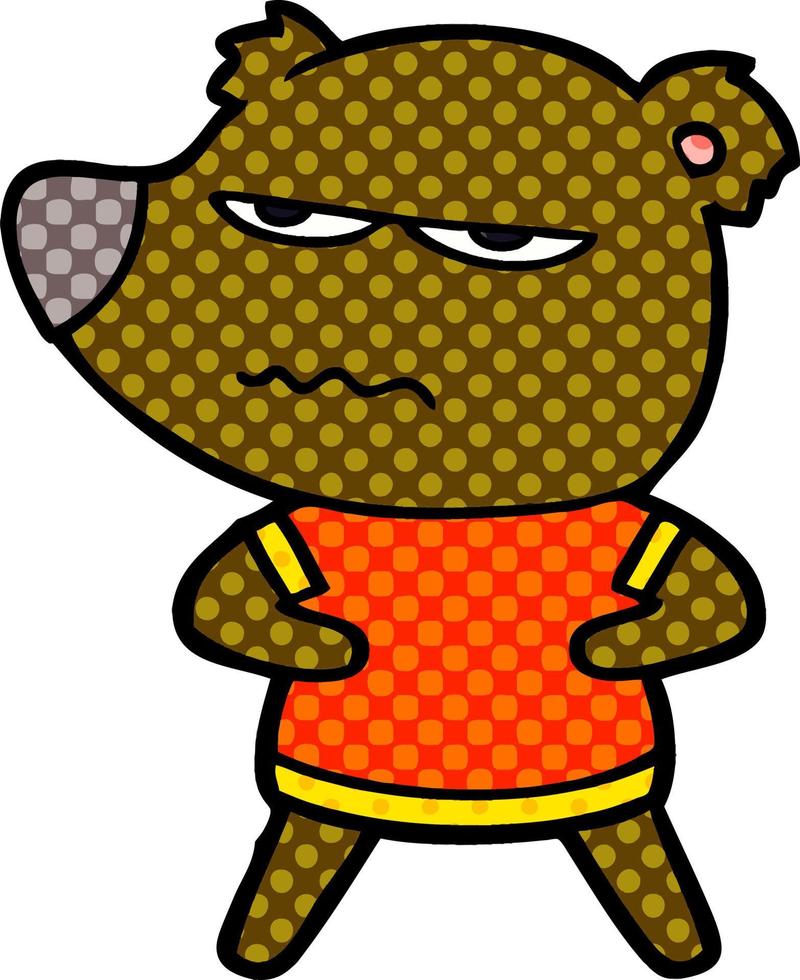 dibujos animados de oso molesto vector