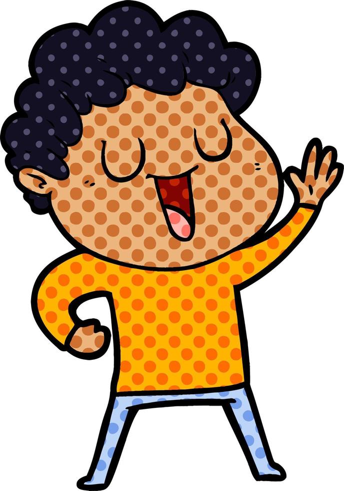 waving cartoon man vector