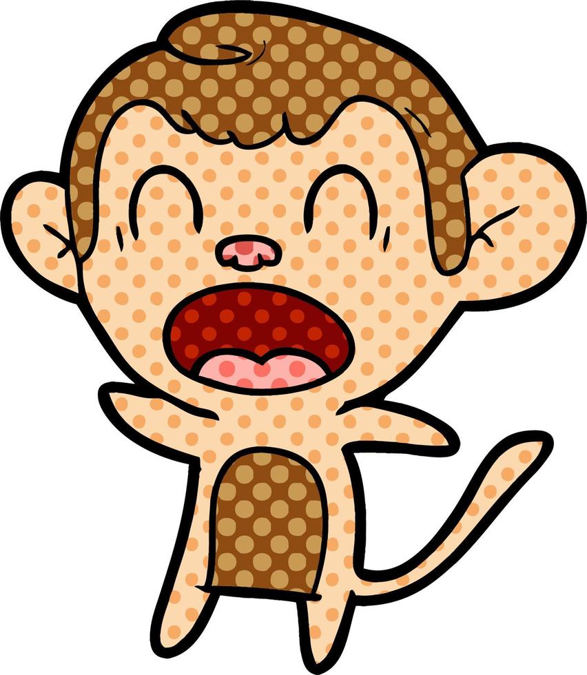 shouting cartoon monkey vector