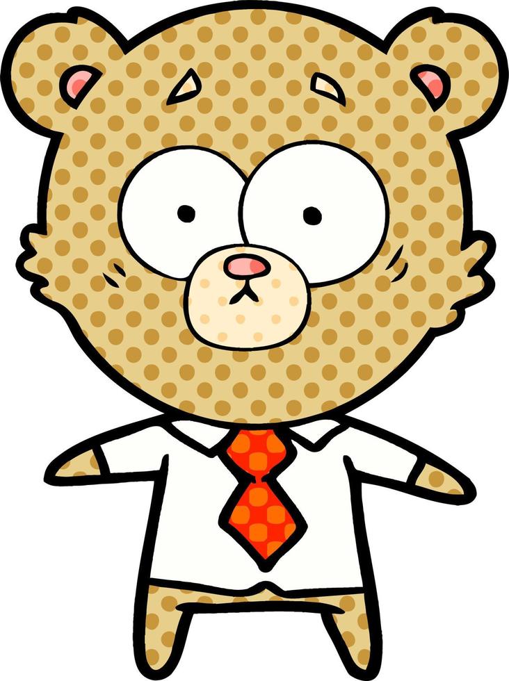 surprised bear cartoon vector