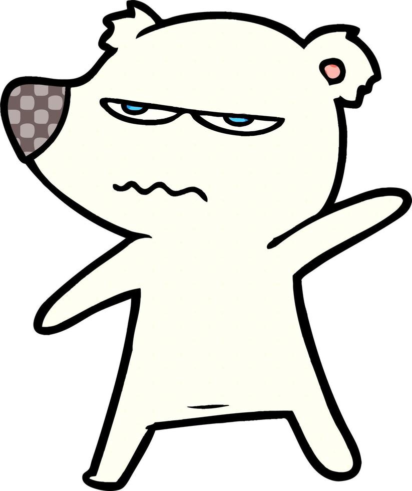 angry bear polar cartoon pointing vector