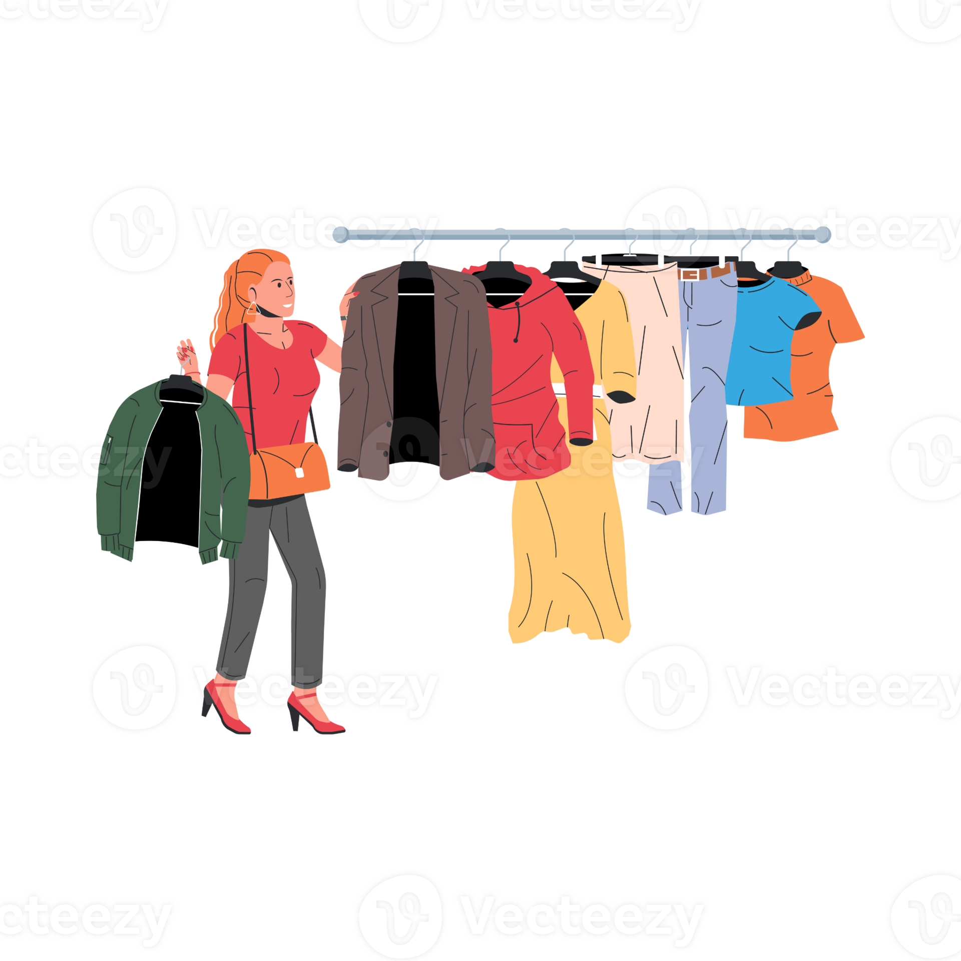 Free Woman selecting clothes 12421507 PNG with Transparent Background