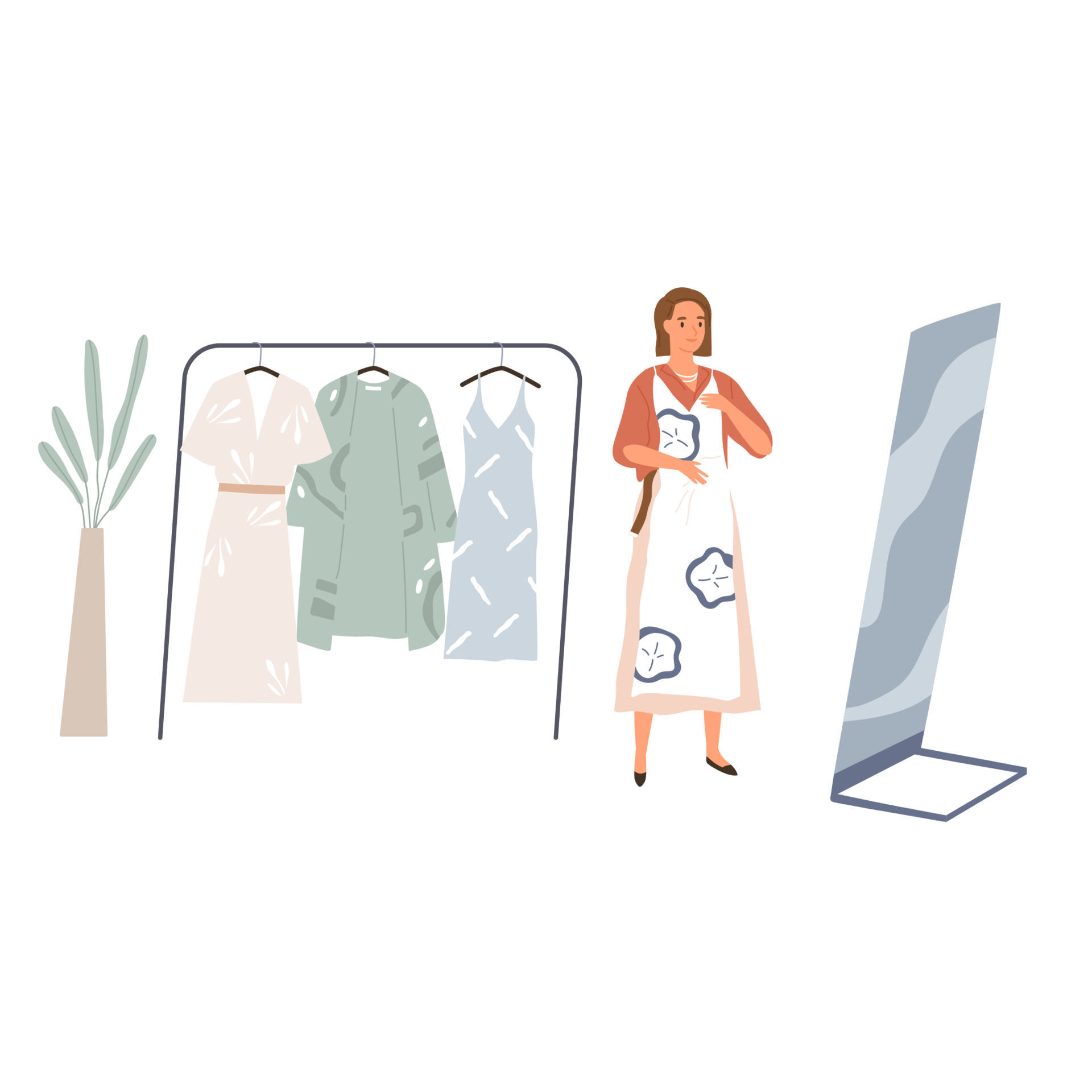 Free Woman Trying on clothes 12421512 PNG with Transparent Background