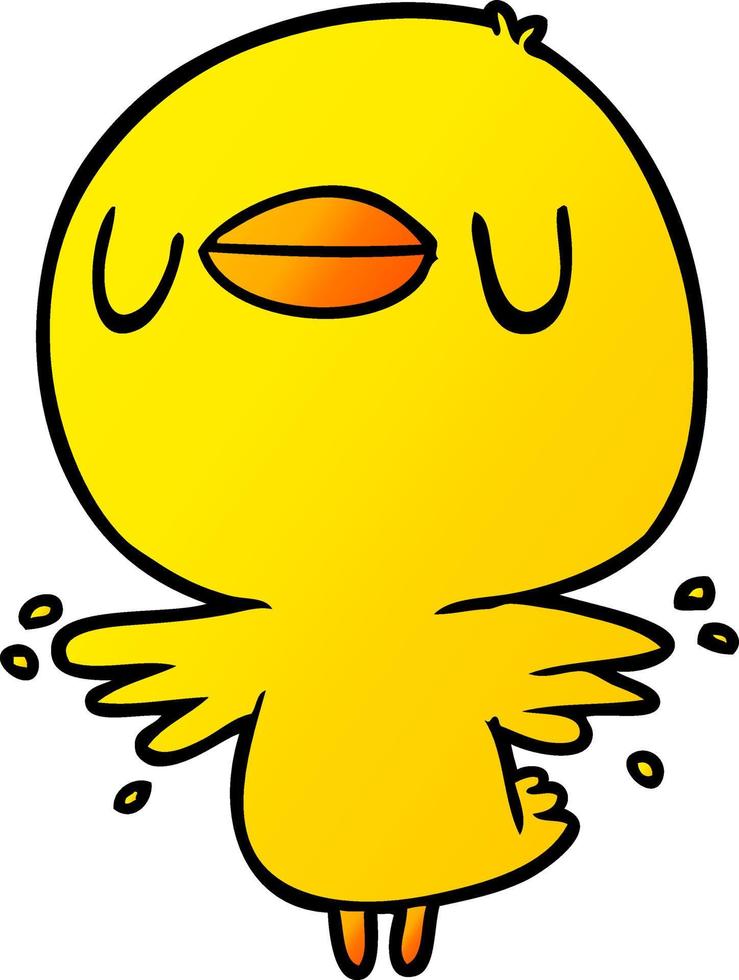 cute cartoon chick flapping wings vector