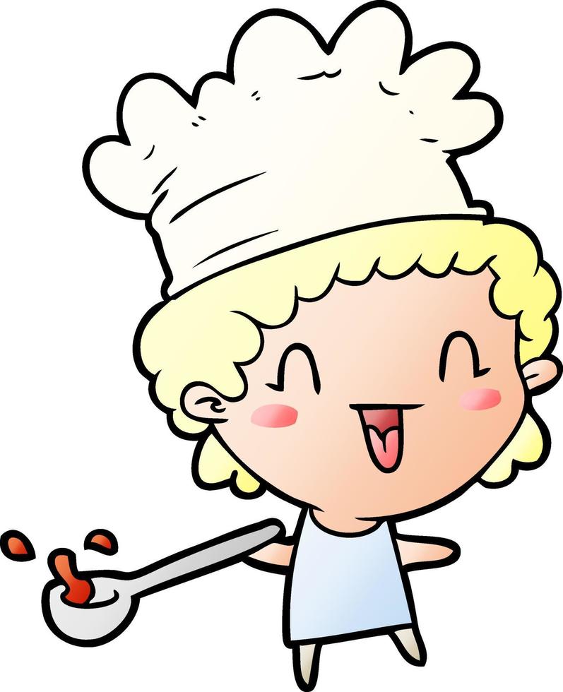 cute cartoon happy chef vector