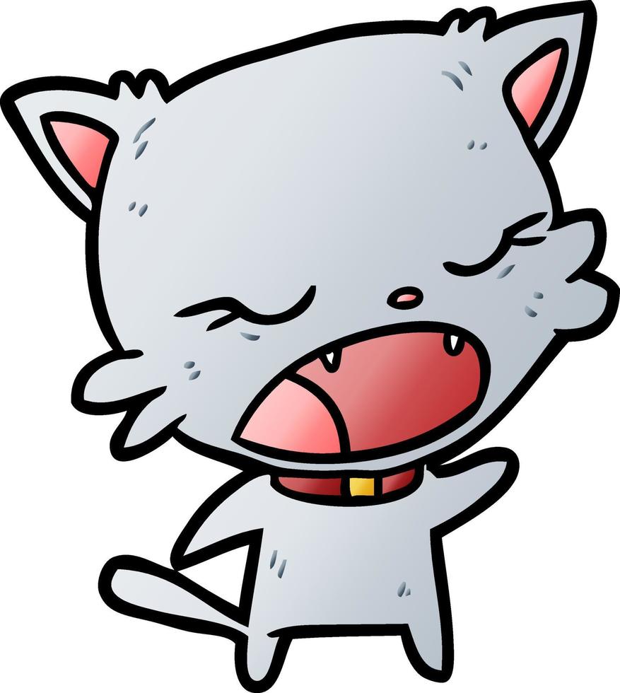 cute cartoon cat talking vector