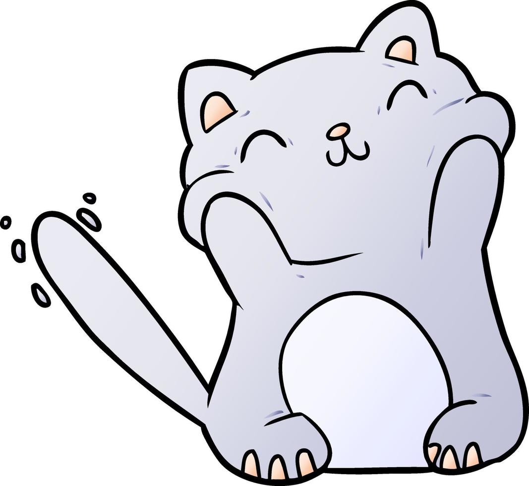 very happy cute cartoon cat vector