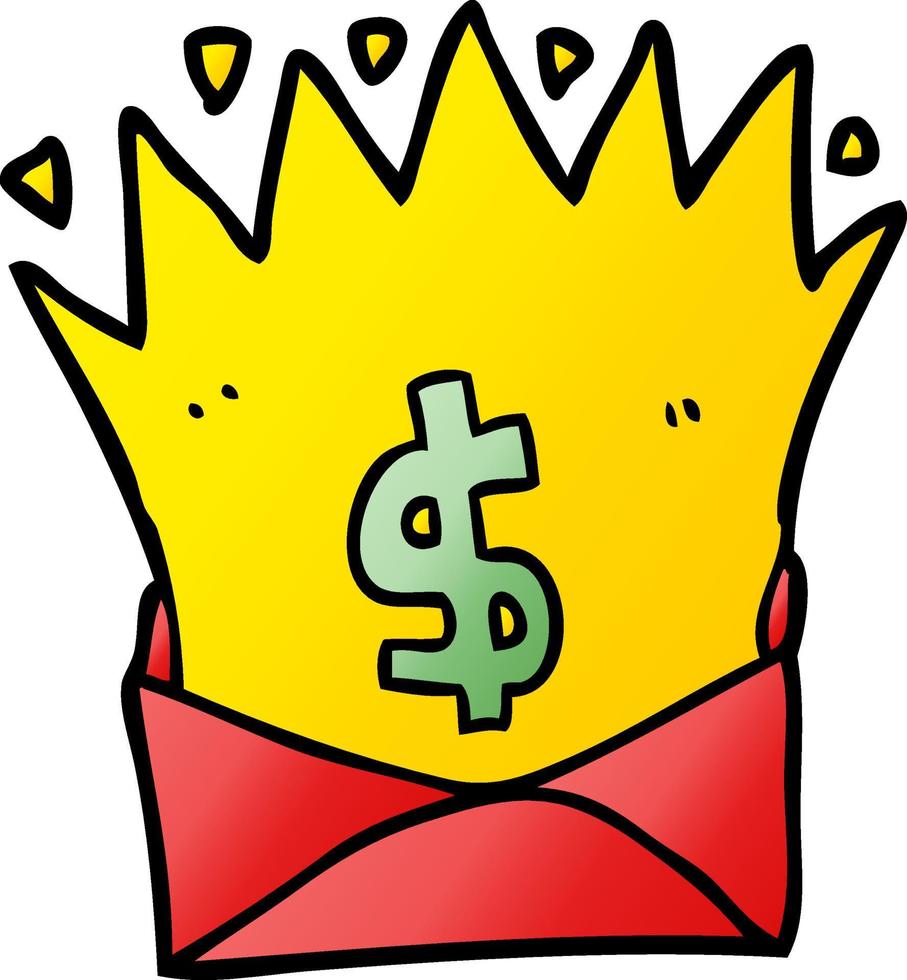 cartoon envelope with money sign vector