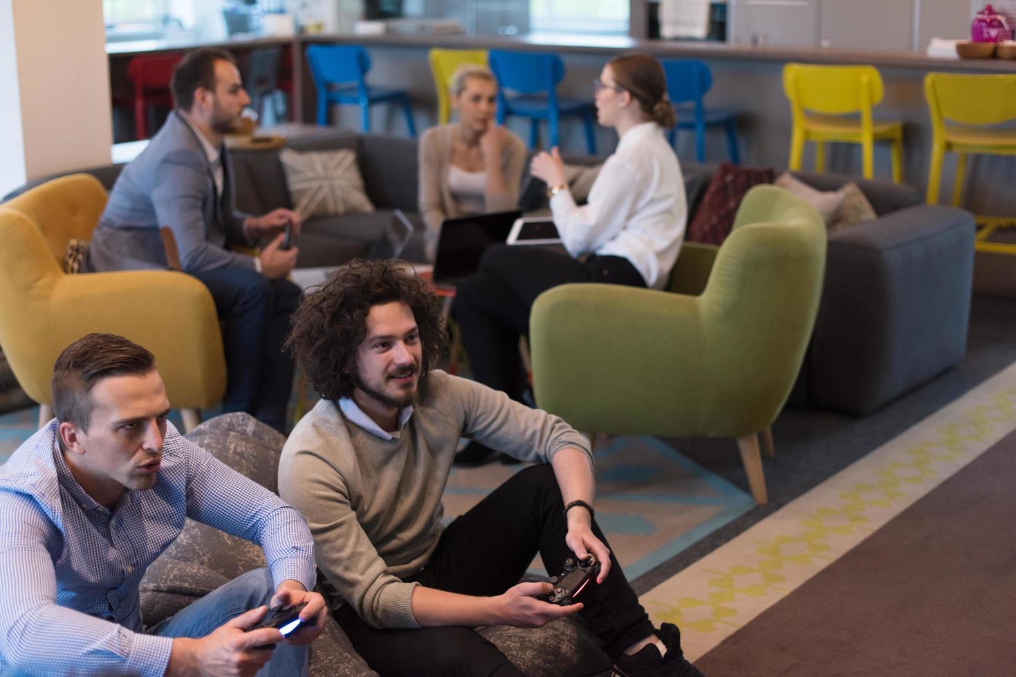 startup Office Workers Playing computer games photo