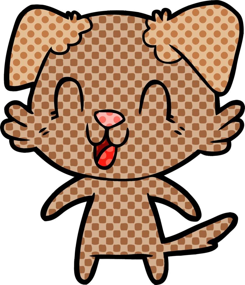 laughing cartoon dog vector