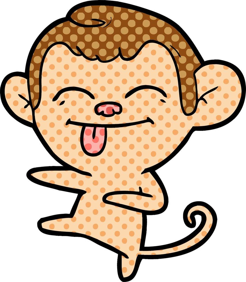 funny cartoon monkey pointing vector