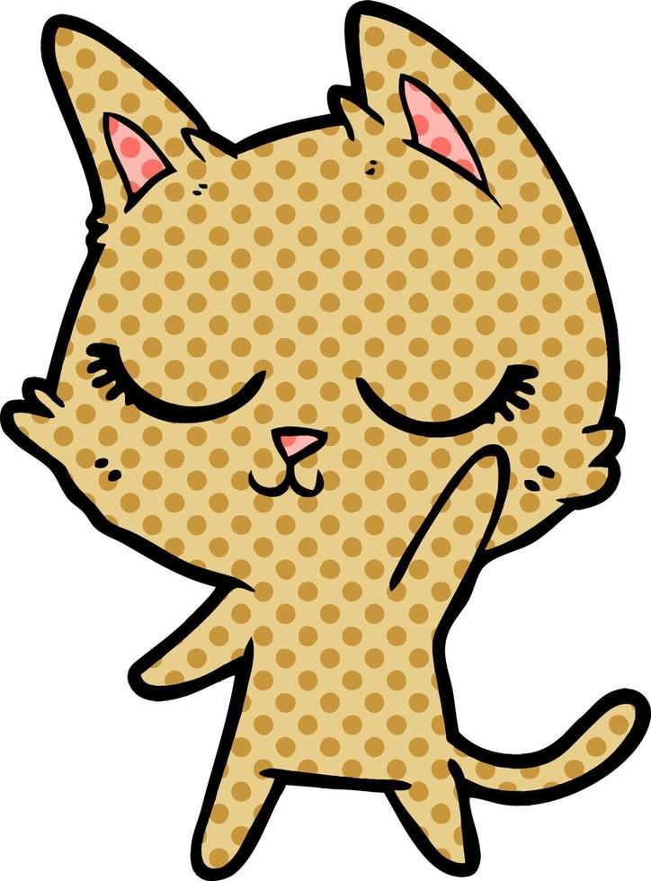 calm cartoon cat vector