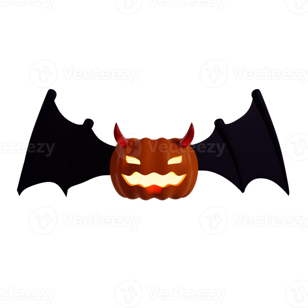 3d scary pumpkin illustration png