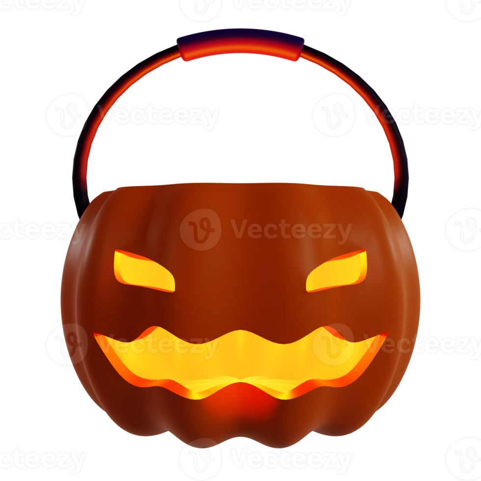 3d pauroso zucca illustrazione png