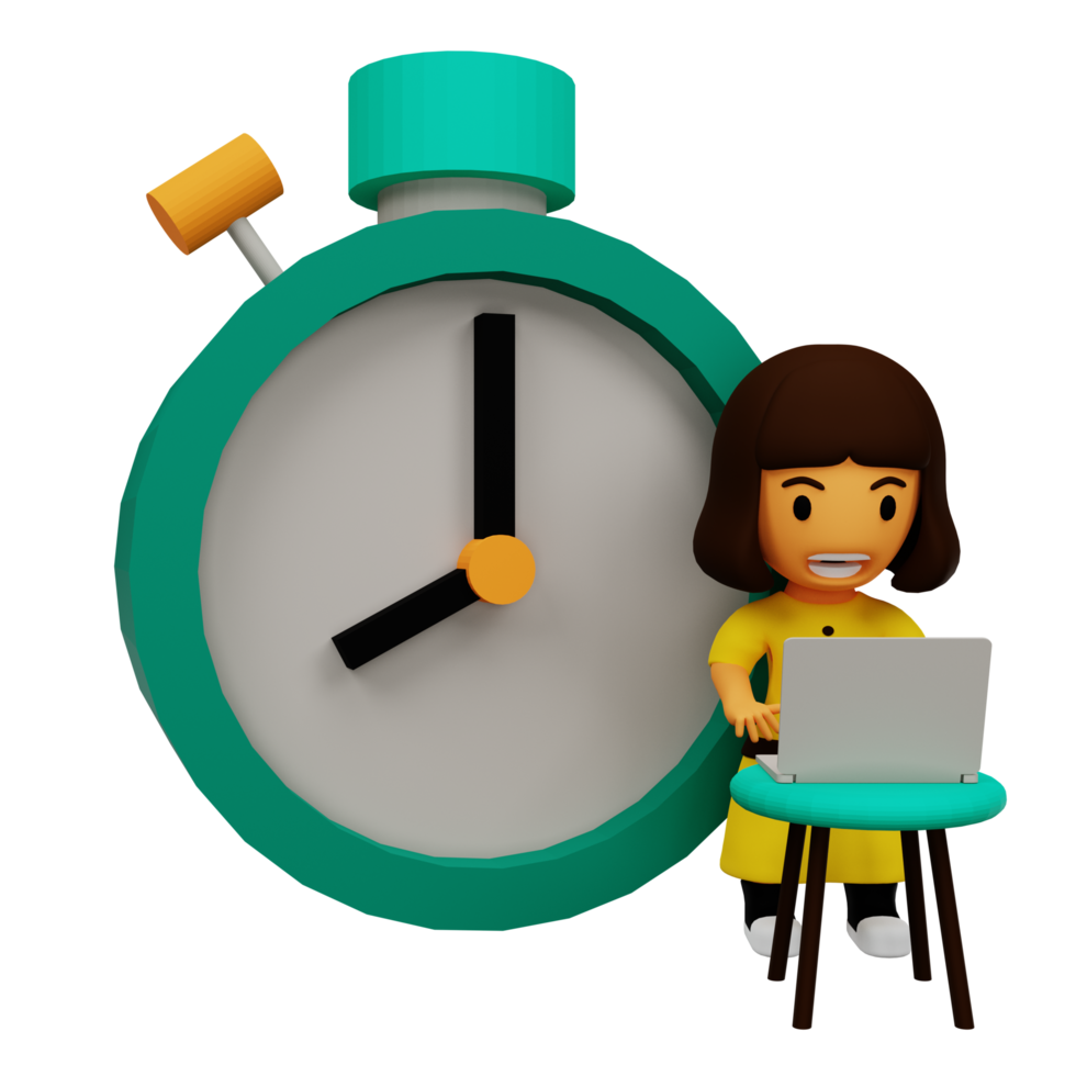 3d time to work png