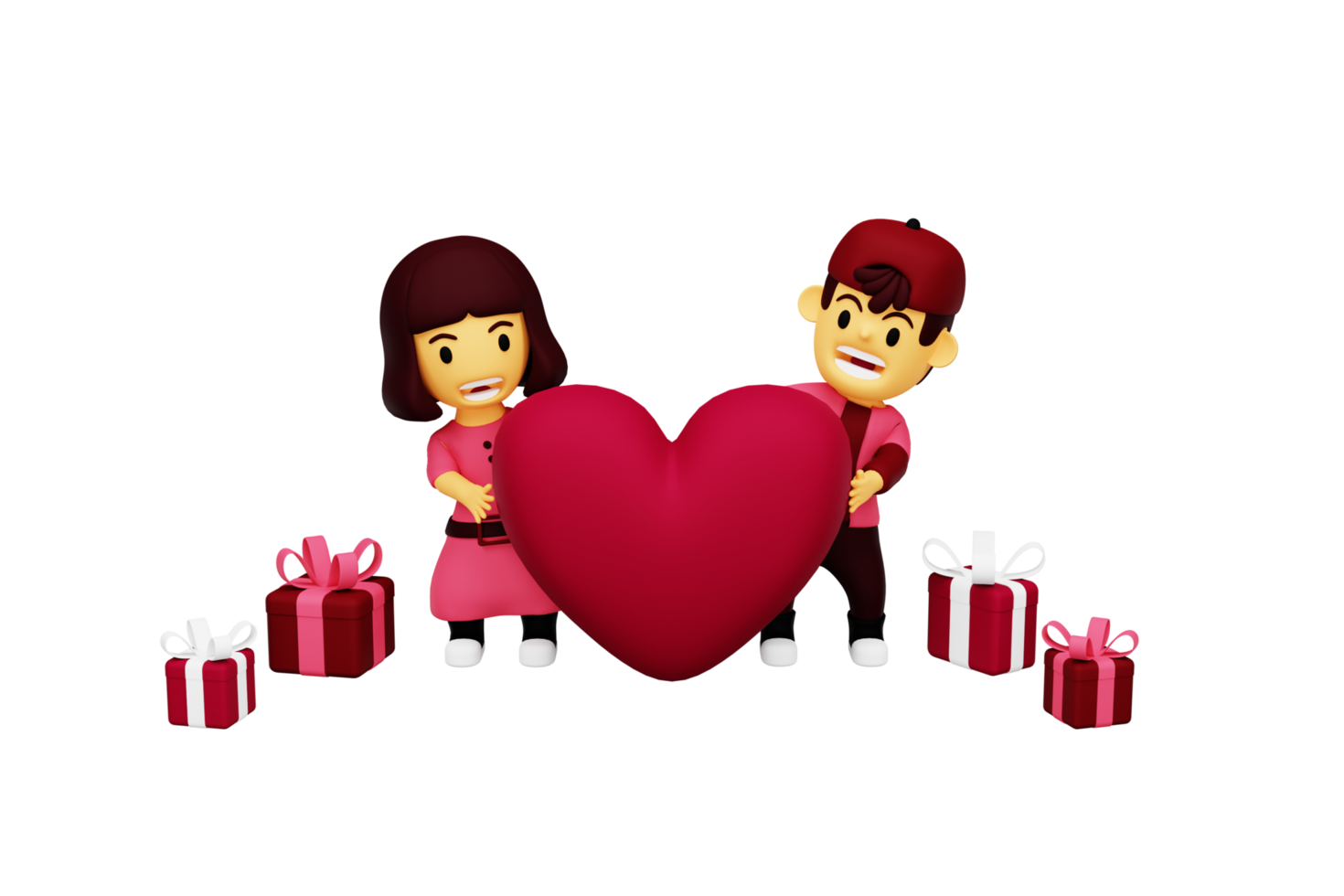 amour couple 3d png