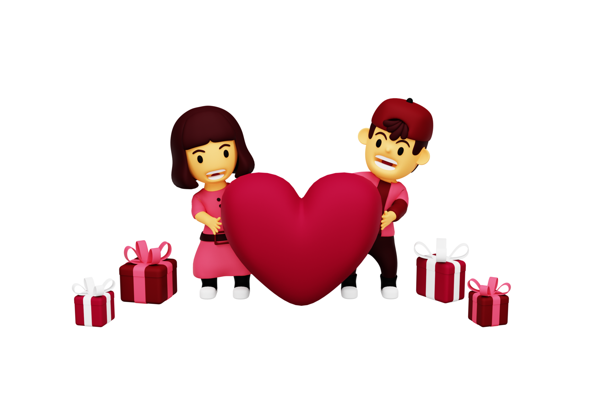 Free 3d couple love 12421733 PNG with Transparent Background