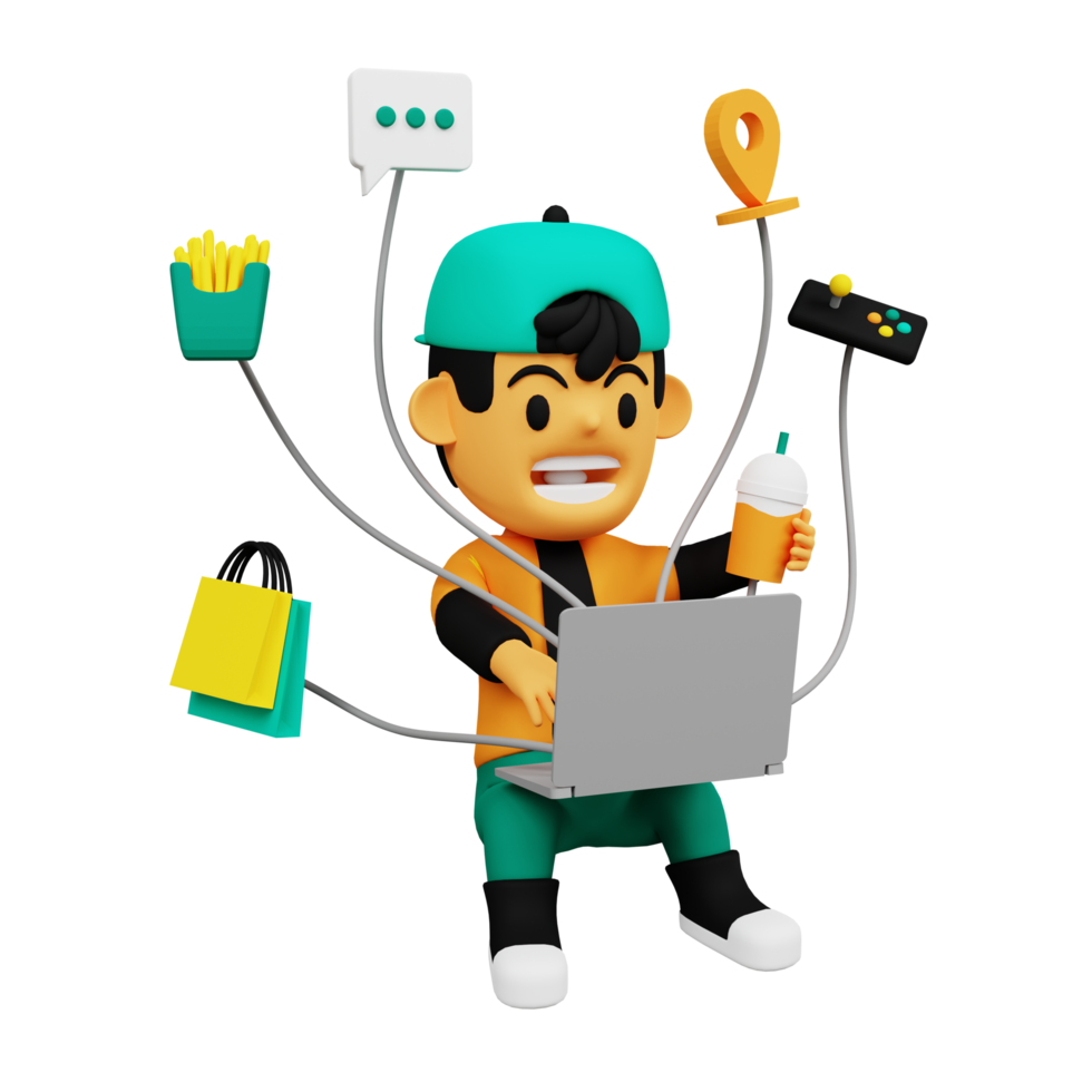 3d worker multiple task png