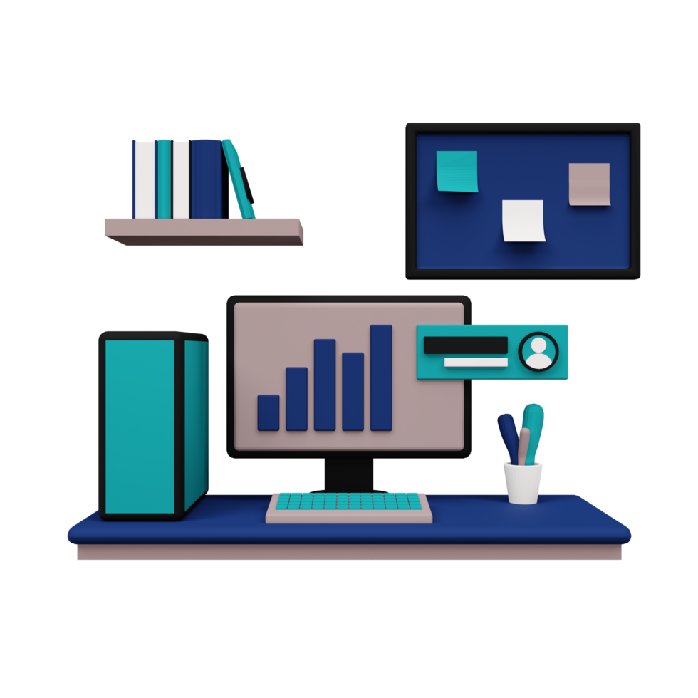 3d work desk png