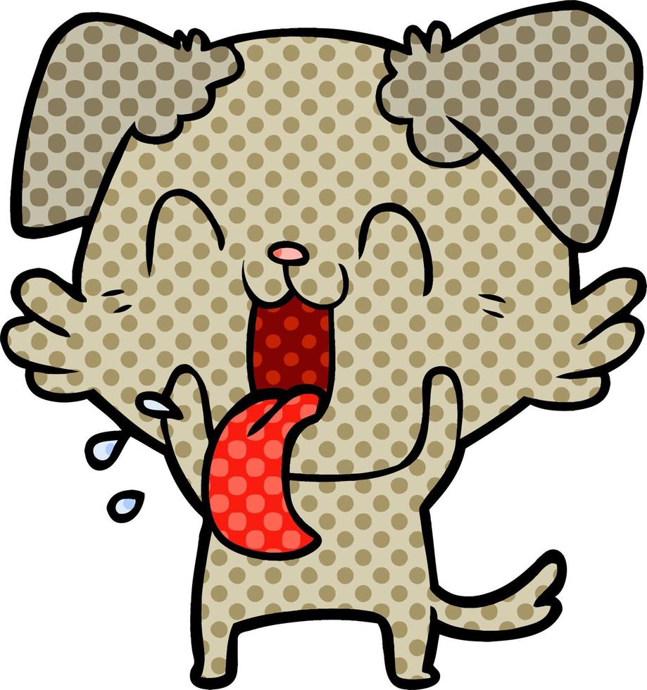 cartoon panting dog vector