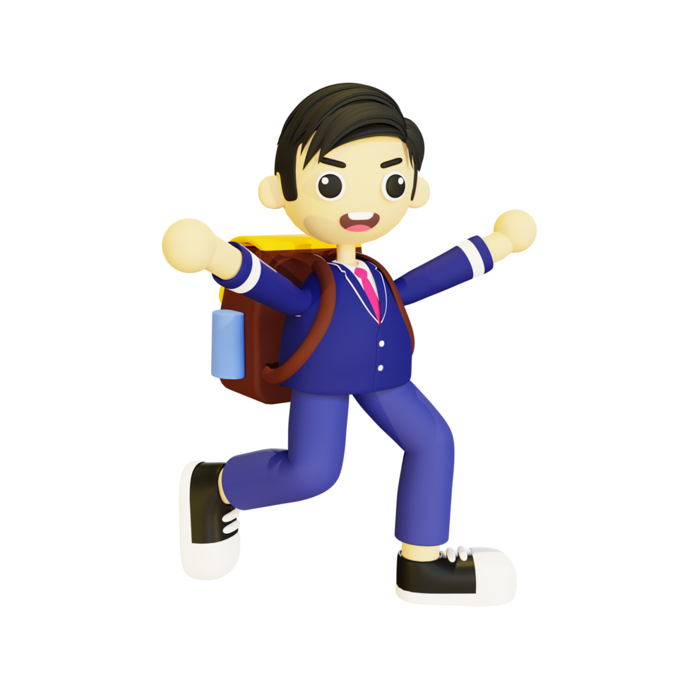 3d male student png
