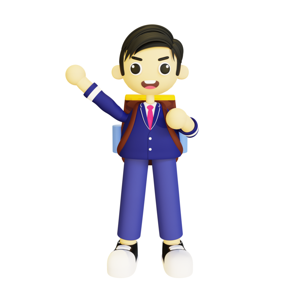 3d male student png