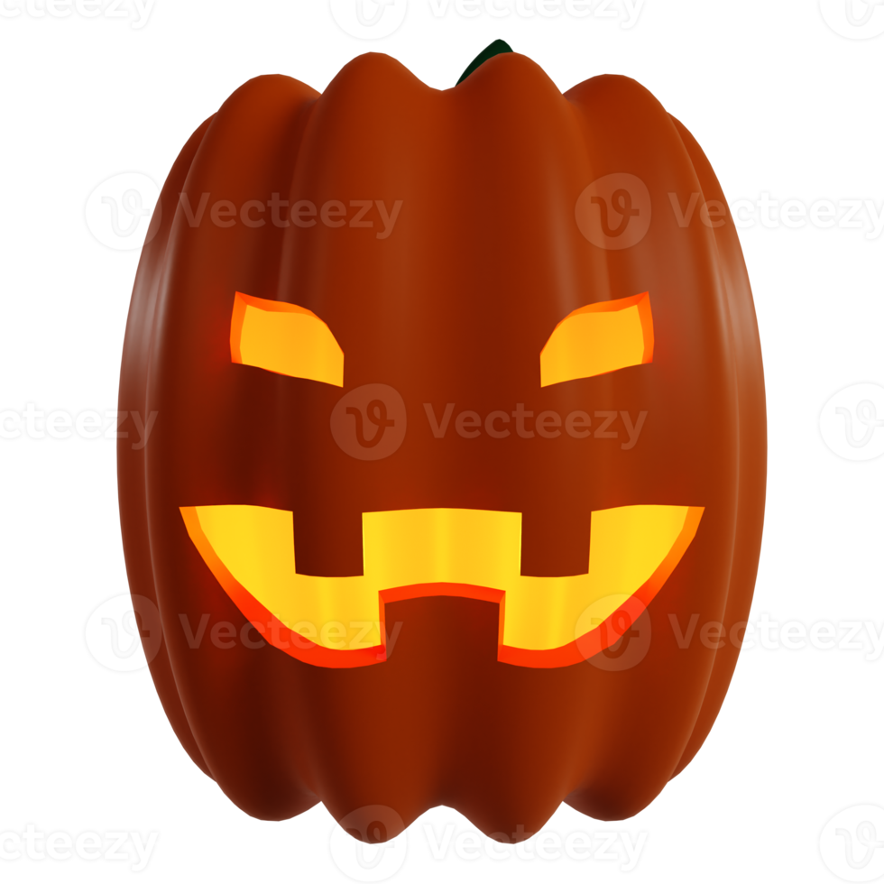 3d scary pumpkin illustration png