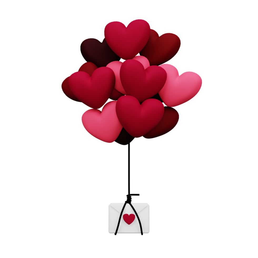 carta de amor 3d png