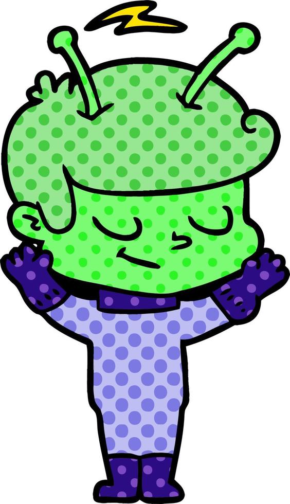 friendly cartoon spaceman vector