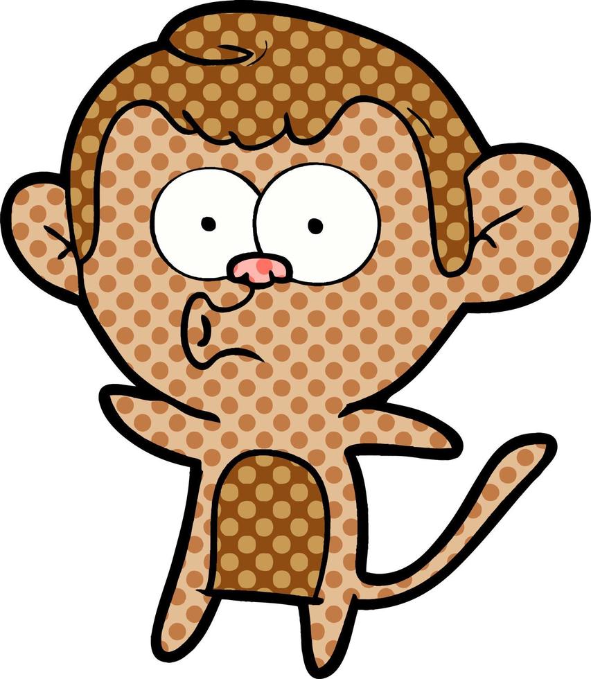 cartoon surprised monkey vector