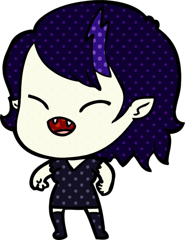 cartoon laughing vampire girl vector