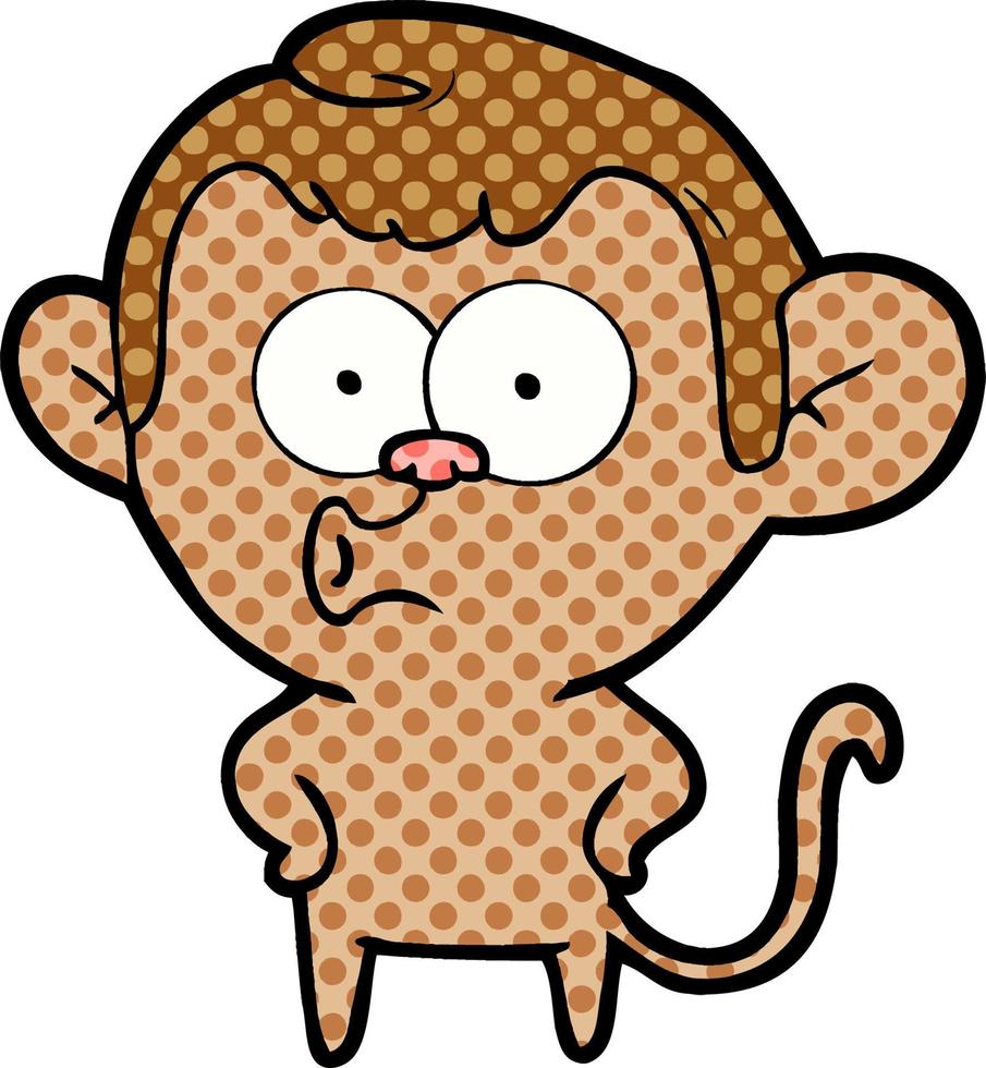 cartoon surprised monkey vector